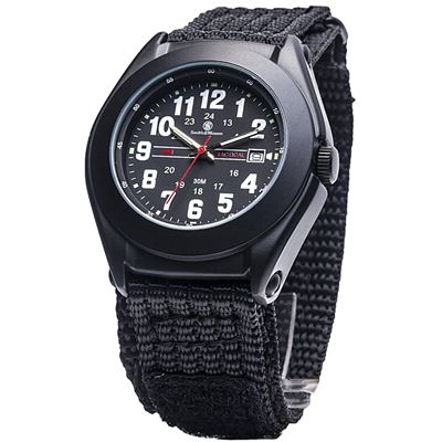 Tactical Black Face Watch BLACK/WHITE