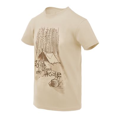 Helikon Men's Tactical T-Shirt - Polyester TopCool Fabric, Khaki, Size Small