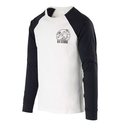 T-SHIRT OLD SCHOOL long sleeve WHITE/BLACK