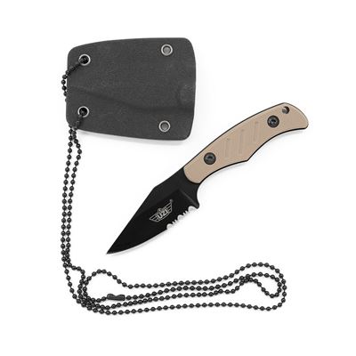 Fixed Blade Neck Knife with Sheath TAN