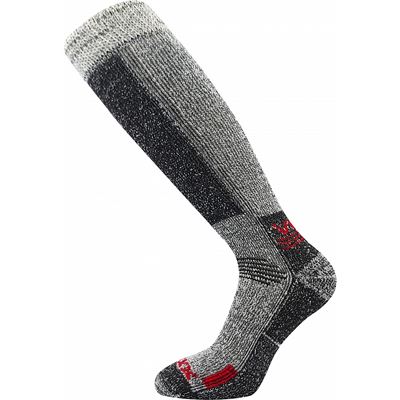 Knee Socks ORBIT merino wool GREY/RED