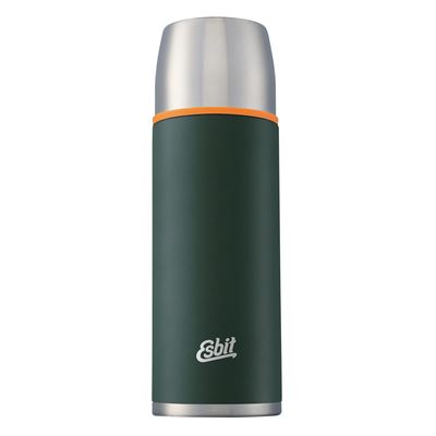 Stainless Steel Thermos Flask with Two Lids 1 l FOREST GREEN