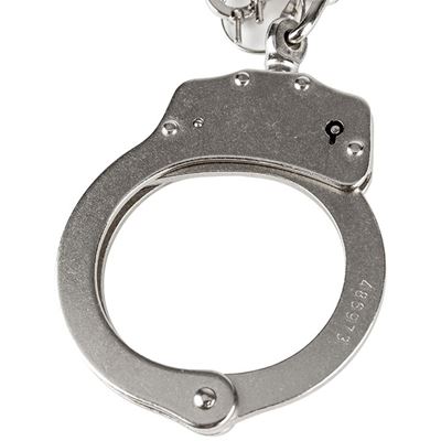 Police handcuffs, chain HEAVY DUTY SILVER