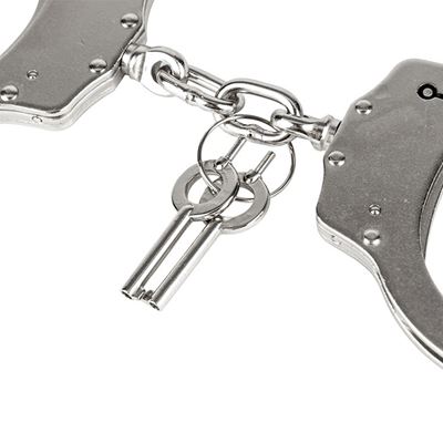 Police handcuffs, chain HEAVY DUTY SILVER