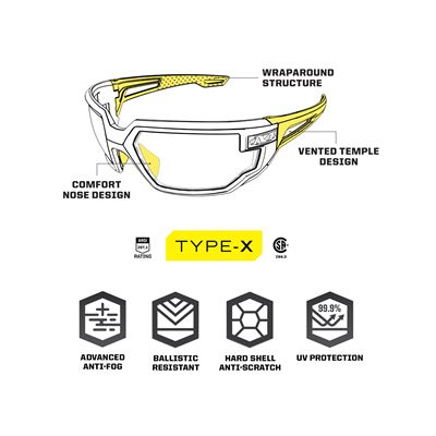 Glasses TYPE-X Tactical CLEAR