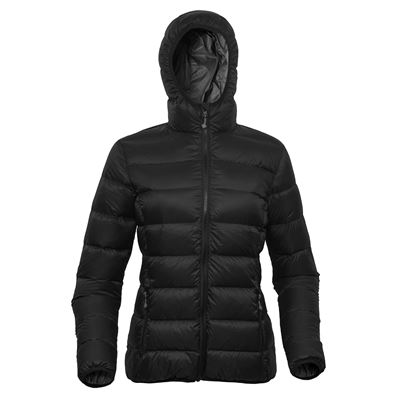 Women's down jacket with hood TACOMA LADY DWR+ BLACK