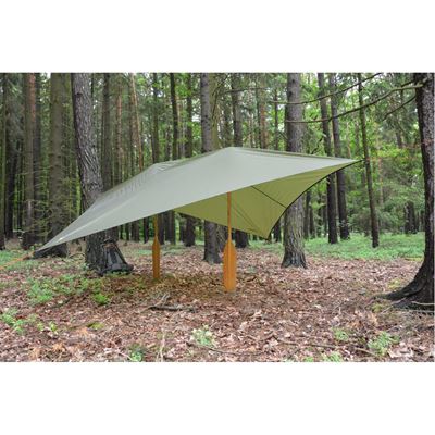 Lightweight nylon tarpaulin 3x3m SHELTER GREEN