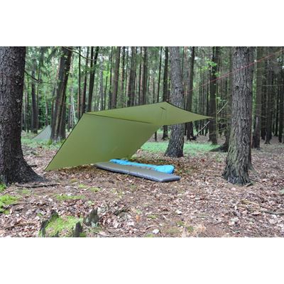 Lightweight nylon tarpaulin 3x3m SHELTER GREEN