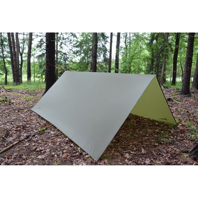 Lightweight nylon tarpaulin 3x3m SHELTER GREEN