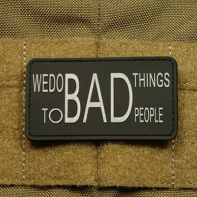 Patch WE DO BAD THINGS black plastic